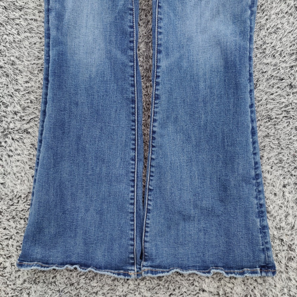 American Eagle Womens Super High Rise Flare Wide 70s Festival Retro Jeans 4 Blue - Picture 11 of 16